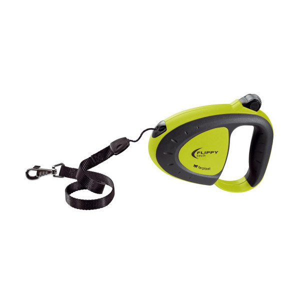 Поводок-рулетка для собак до 25 кг Ferplast Flippy Tech Cord M Green со шнуром, зеленый, 5 м