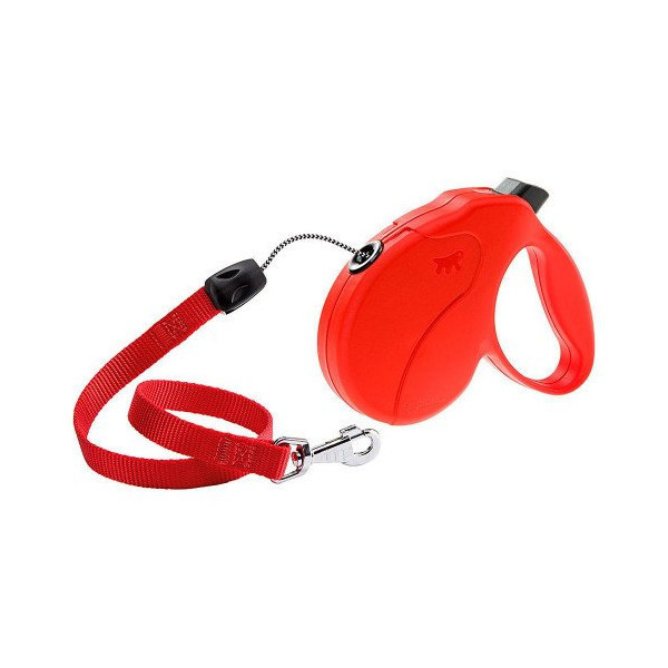 Поводок-рулетка для собак до 50 кг Ferplast Amigo Easy L Cord Rosso cо шнуром, красный, 5 м