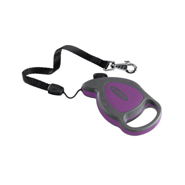 Поводок-рулетка для собак до 8 кг Ferplast Flippy Deluxe Mini Purple со шнуром, фиолетовый, 3 м