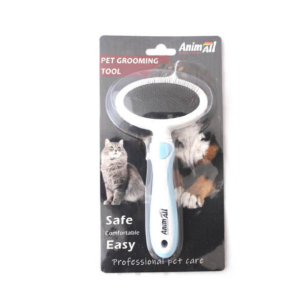 Пуходерка AnimAll Groom для животных, М, голубая