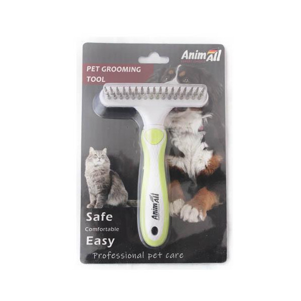 Расческа-грабли AnimAll Groom для животных, Зеленая