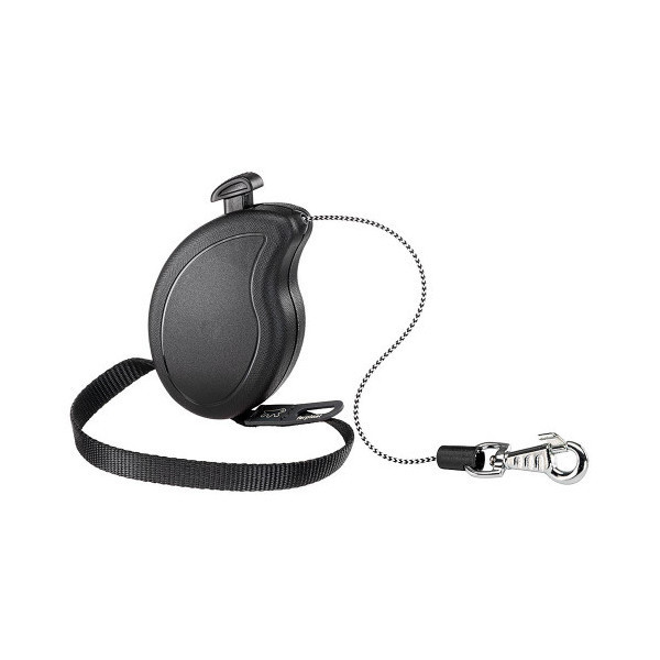 Рулетка-поводок Ferplast Flippy One Cord Mini для собак, со шнуром, черный, 9.2×2.7×6 см