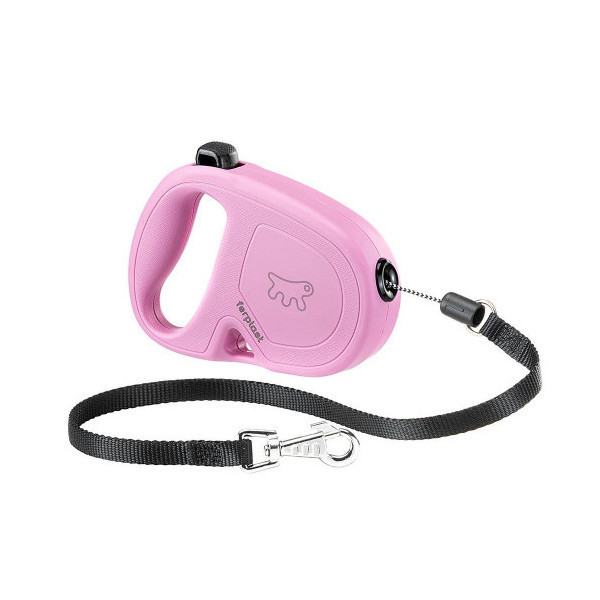 Рулетка-поводок Ferplast Flippy One Cord для собак, со шнуром, размер S, розовый, 14.7×3×10 см
