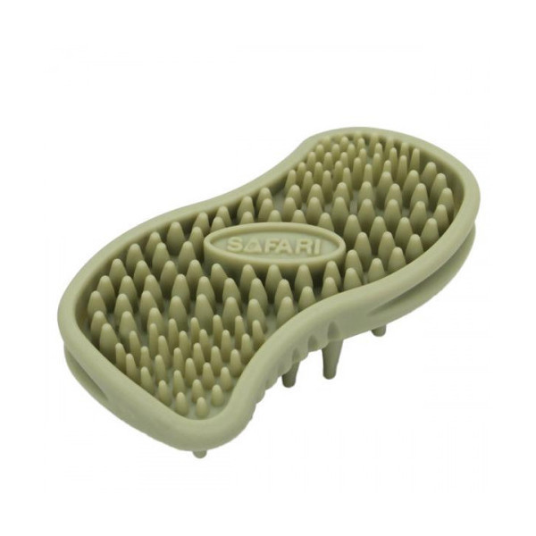 Щетка Safari Massager массажная, для собак и котов, резина, зеленая