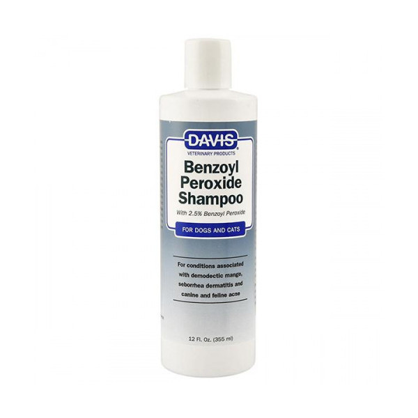 Шампунь Davis Benzoyl Peroxide Shampoo для собак и котов с демодекозом и дерматитами, 355 мл