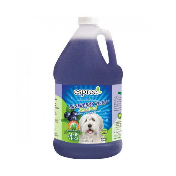 Шампунь Espree Blueberry Bliss Shampoo with Shea Butter черничное блаженство для кошек и собак, 3,79 л