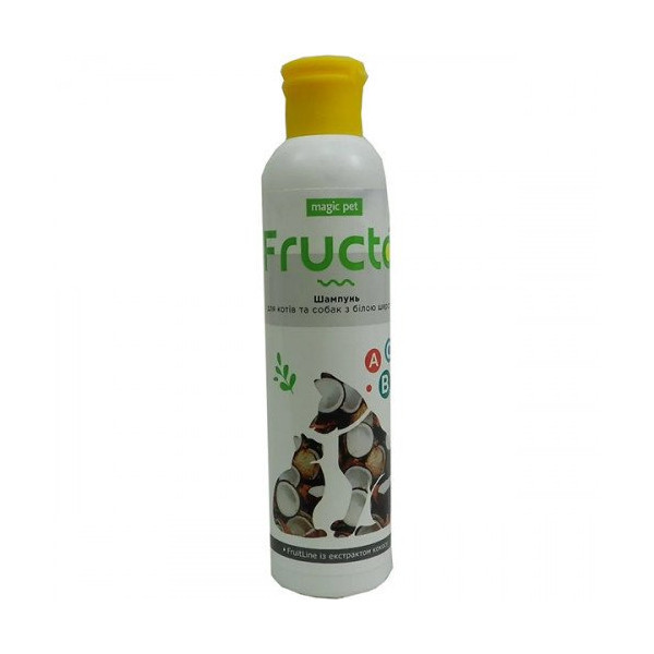 Шампунь Magic Pet Fruit Line Кокосовый для собак и кошек с белой шерстью, 220 мл