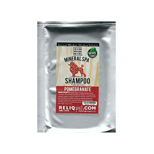 Шампунь RELIQ Mineral Spa Pomegranate Shampoo с экстрактом граната, для собак, 50 мл