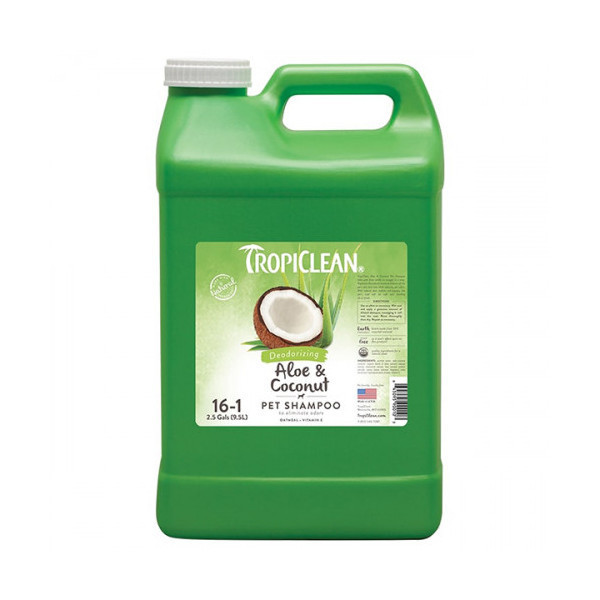 Шампунь TropiClean Aloe & Coconut Pet "Алое и кокос" для собак и кошек, 9,5 л