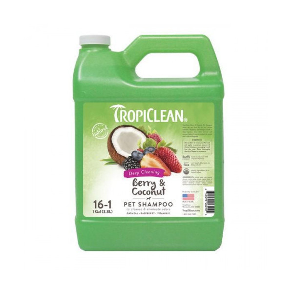 Шампунь Tropiclean Berry and Coconut 1:16 глубокая очистка 3,78 л.