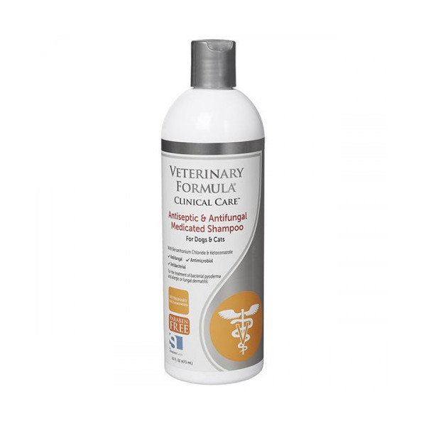 Шампунь Veterinary Formula Antiseptic&Antifungal Shampoo бензетоний и кетоконазол, для собак и котов, 45 мл