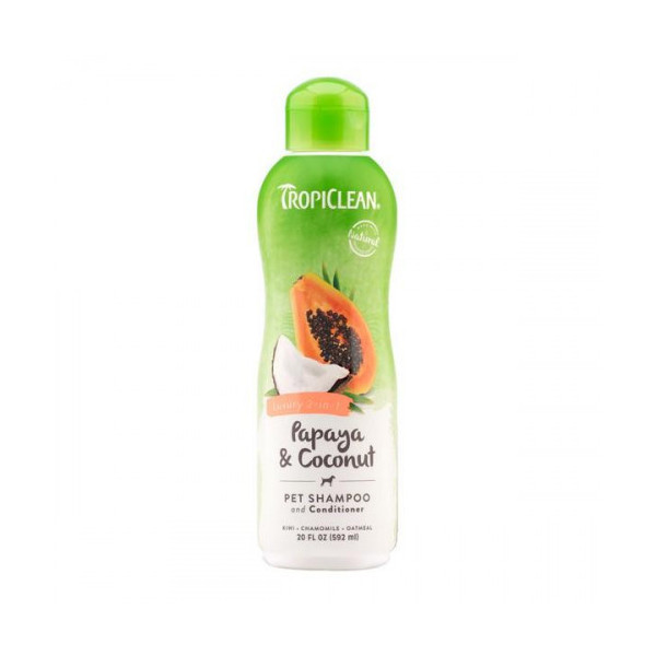 Шампунь-кондиционер Tropiclean Papaya and Coconut 2 в 1; 592 мл.