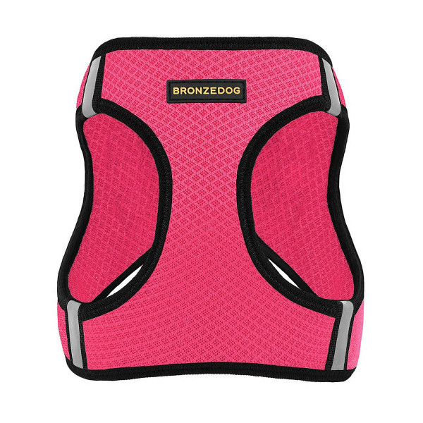 Шлея BronzeDog Mesh Vest для собак, сетчатый нейлон, розовый, 42-47 см