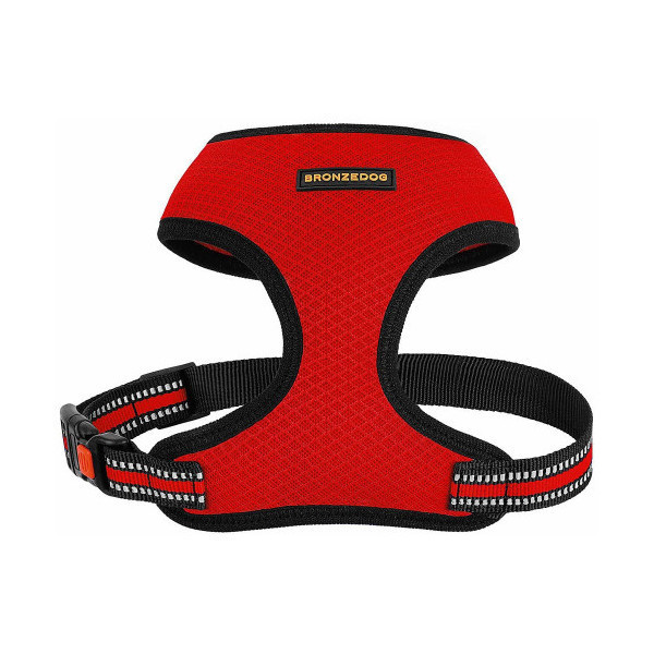 Шлея BronzeDog Mesh для собак мелких пород, сетчатый нейлон, красный, 40-46 см