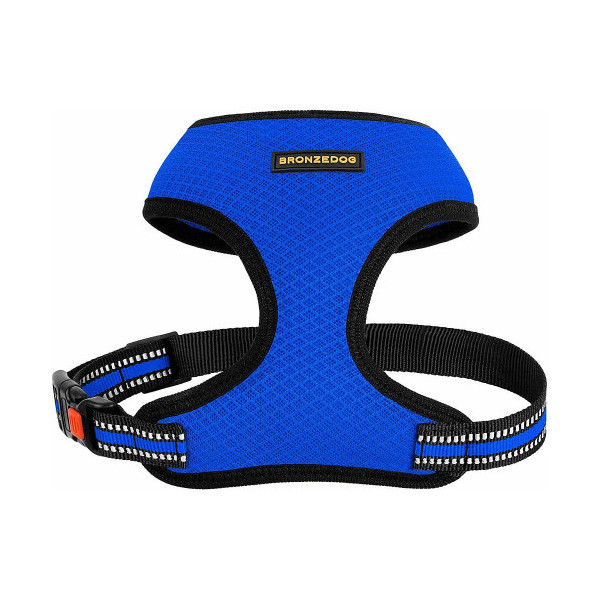 Шлея BronzeDog Mesh для собак мелких пород, сетчатый нейлон, синий, 35-38 см