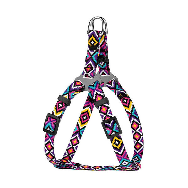 Шлея BronzeDog Tribal для собак, нейлон, принт гуцульский, фиолетовый, 28-40 см