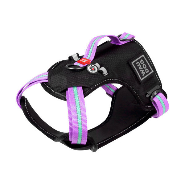 Шлея Waudog Nylon для собак, безопасная, фиолетовый, 25 мм, размер XL, 60-95 см, 80-100 см