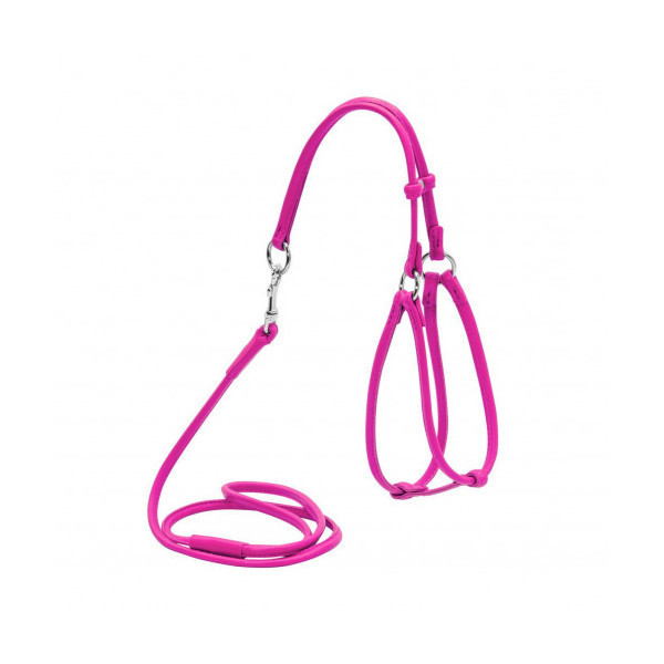 Шлея с поводком Waudog Glamour №1 круглая для кошек и мелких собак 6 мм, 105 см, розовый