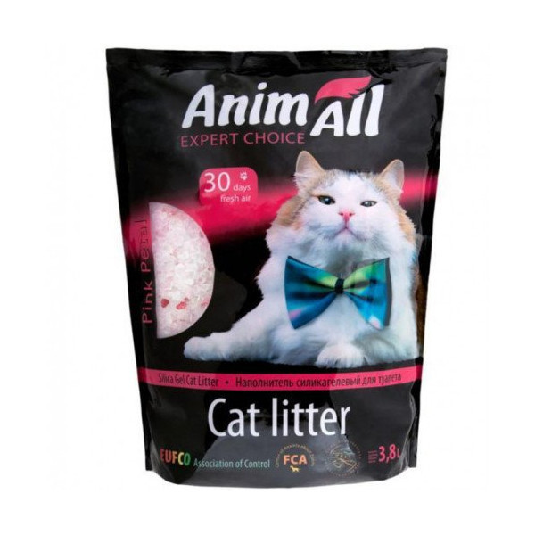 Силикагелевый наполнитель AnimAll Розовый лепесток, для кошек, 3.8 л (1.6 кг)