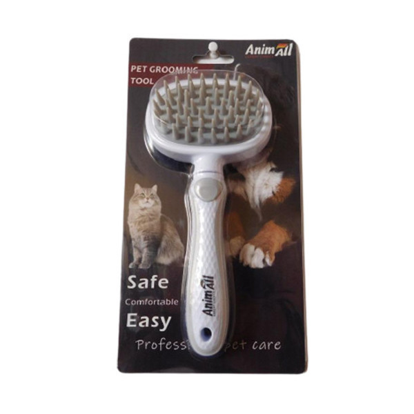 Силиконовая расческа AnimAll Groom, серая