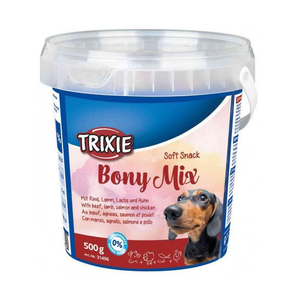 Смесь лакомств Trixie BonyMix для собак, говядина, ягнёнок, лосось и курица, 500 г