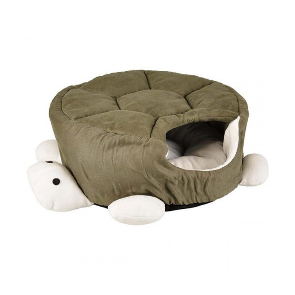 Спальное место Flamingo Turtle Green домик для кошек в виде черепахи, зелёный, 45×18 см