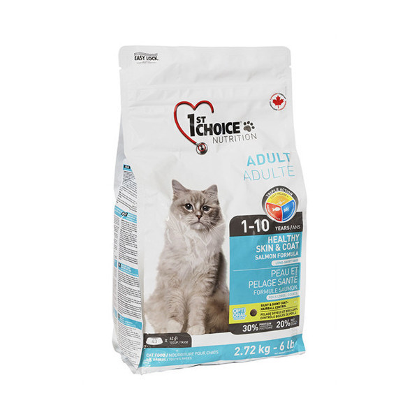 Сухой корм 1st Choice Adult Healthy Skin&Coat для здоровой кожи и блестящей шерсти, с лососем, 2.72 кг