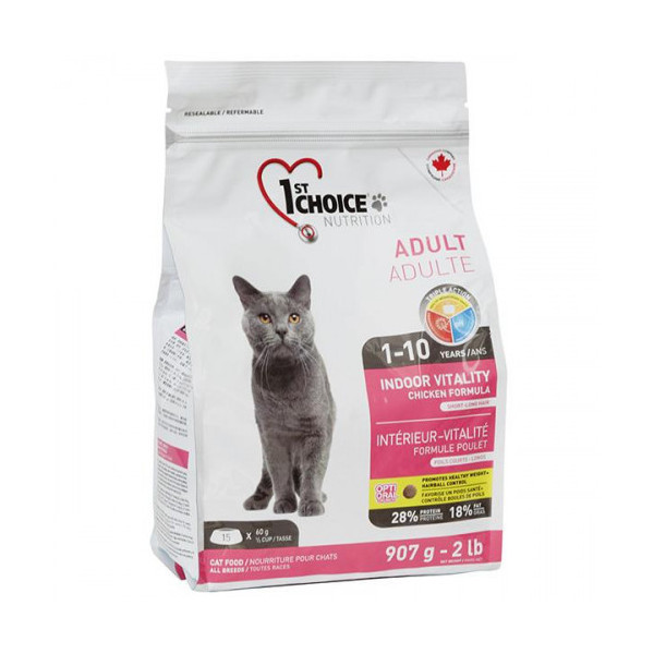Сухой корм 1st Choice Adult Indoor Vitality Chicken для кошек от 1 до 10 лет, с курицей, 10 кг