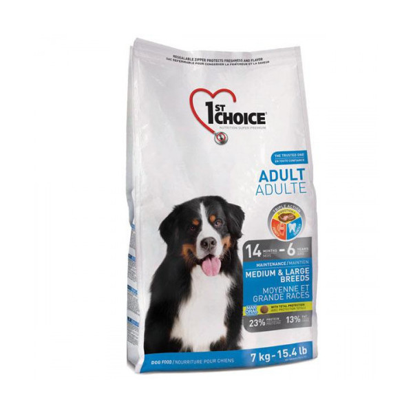 Сухой корм 1st Choice Adult Medium&Large Chicken для взрослых собак средних и крупных пород, с курицей, 7 кг