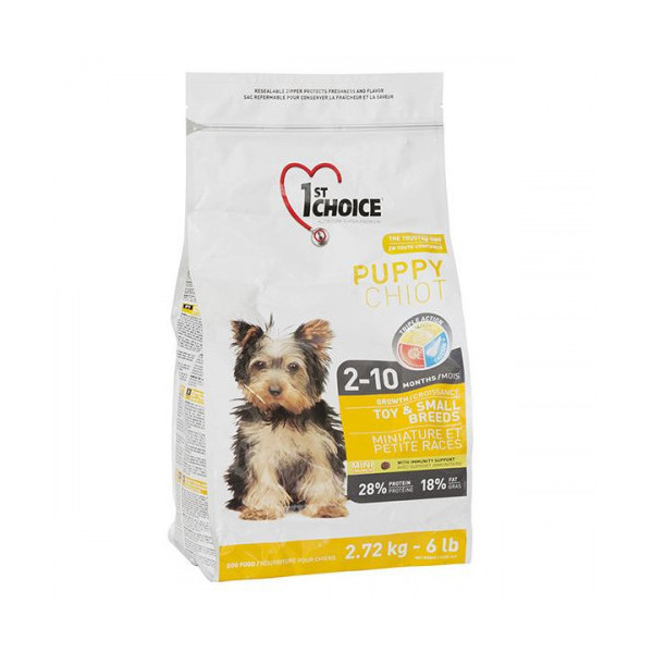 Сухой корм 1st Choice Puppy Toy&Small Chicken для щенков мини и малых пород, с курицей, 2.72 кг