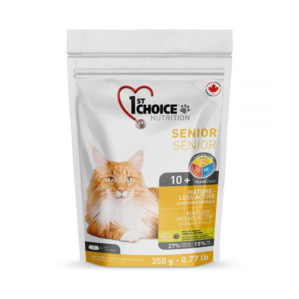 Сухой корм 1st Choice Senior Mature Less Aktiv для пожилых или малоактивных кошек от 10 лет, 350 г
