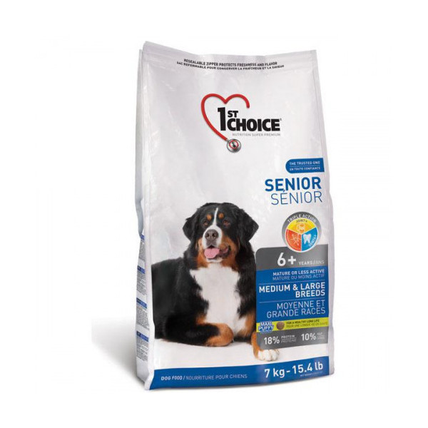 Сухой корм 1st Choice Senior Medium&Large Chicken для пожилых собак средних и крупных пород, с курицей, 7 кг