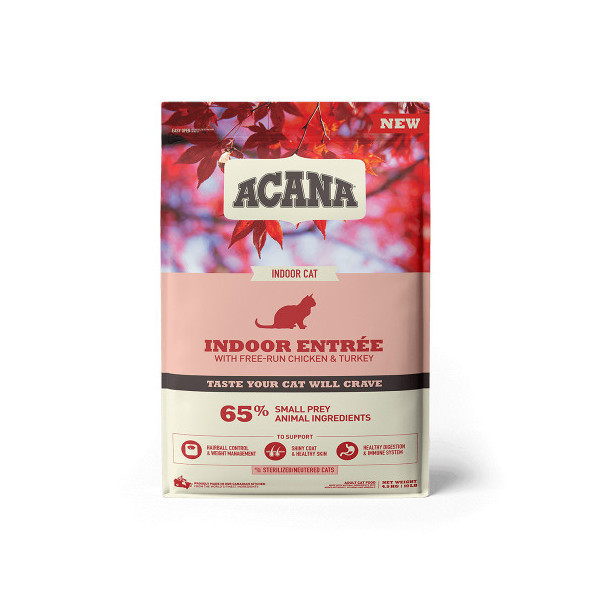 Сухой корм Acana Indoor Entree Cat со вкусом курицы и индейки, для домашних кошек всех пород, 4.5 кг