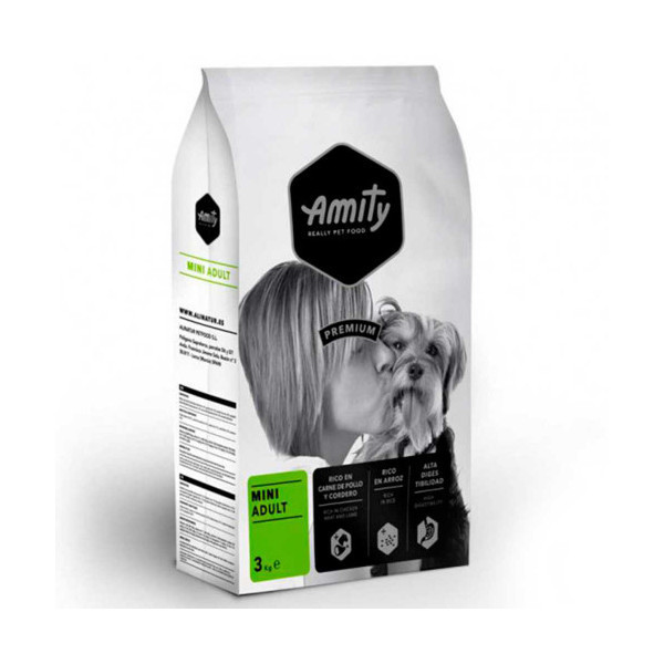 Сухой корм Amity Premium Mini Adult для взрослых собак мелких пород, с курицей и ягнёнком, 3 кг