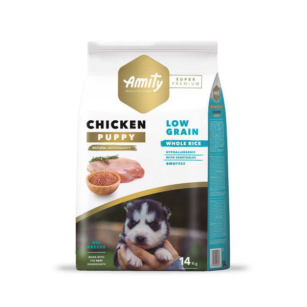 Сухой корм Amity Super Premium Puppy Chicken для щенков всех пород, низкозерновой, с курицей, 14 кг