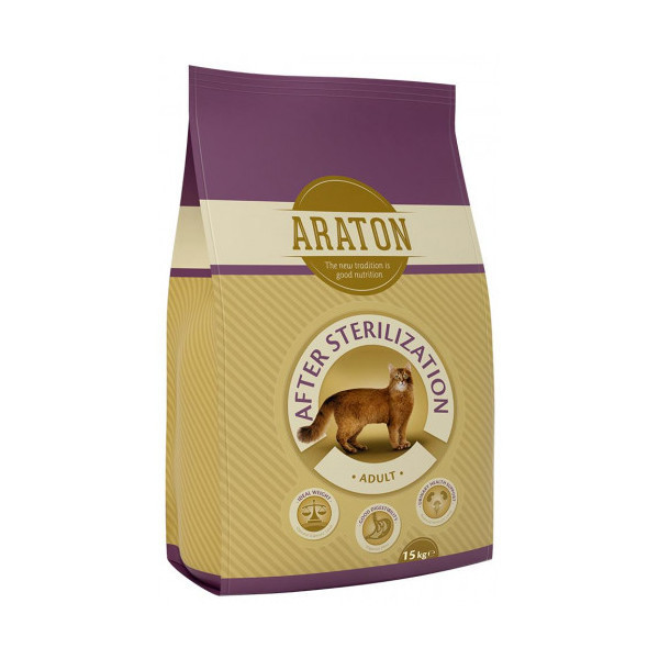Сухой корм Araton Adult After Sterilization для стерилизованных кошек весом от 1 до 8 кг, 1.5 кг