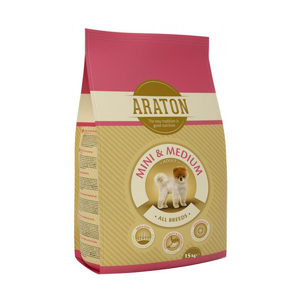 Сухой корм Araton Adult Mini & Medium для собак весом от 2 до 26 кг, 15 кг