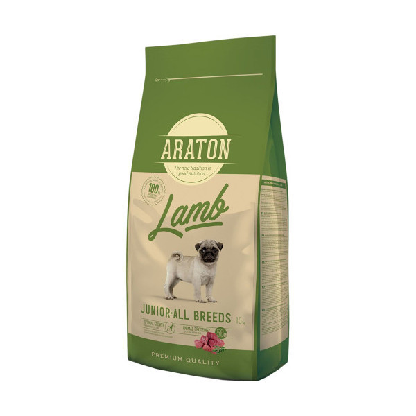 Сухой корм Araton Lamb Junior All Breeds для щенков, с ягненком, птицей и рисом, 15 кг
