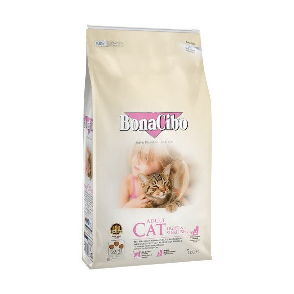 Сухой корм BonaCibo Adult Cat Light&Sterilized для стерилизованных котов, курица/анчоусы/рис, 5 кг