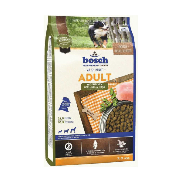 Сухой корм Bosch HPC Adult птица и просо, для собак, 3 кг