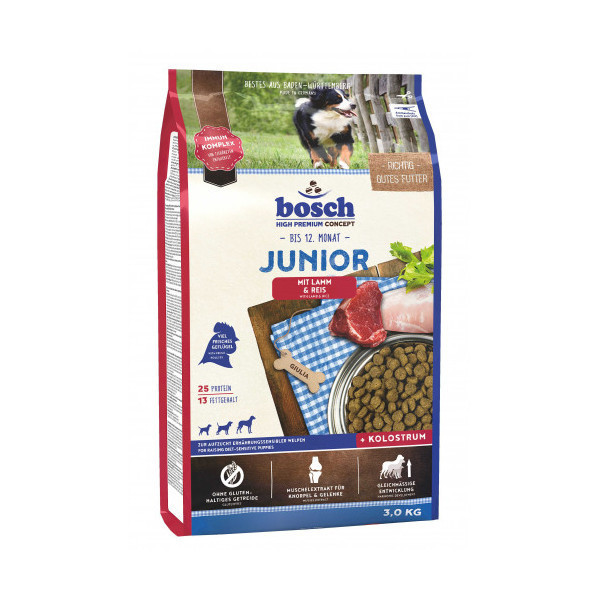 Сухой корм Bosch HPC Junior с ягнёнком и рисом, для щенков, 3 кг