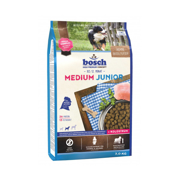 Сухой корм Bosch HPC Medium Junior, для щенков, 3 кг