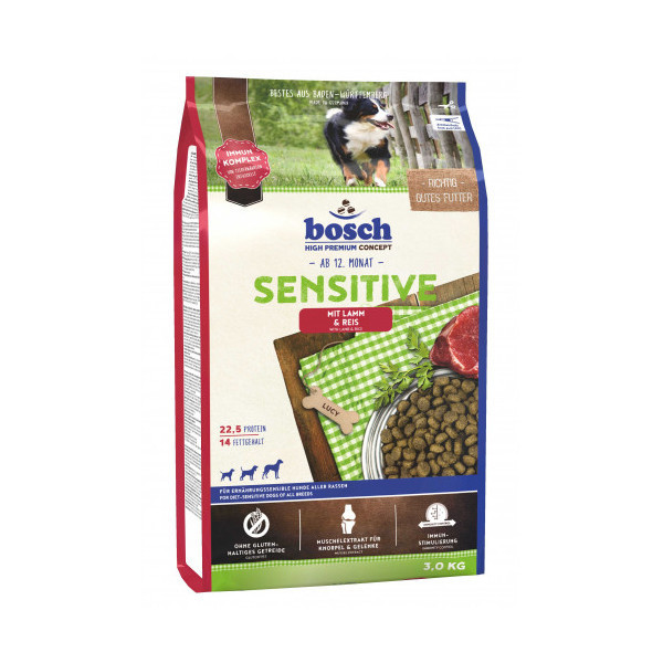 Сухой корм Bosch HPC Sensitive с ягнёнком и рисом, для собак, 1 кг
