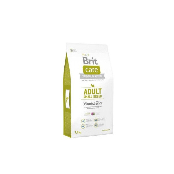 Сухой корм Brit Care Adult Small Breed Lamb & Rice, для собак до 10 кг, с ягненком и рисом, 7.5 кг