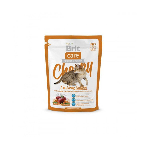 Сухой корм Brit Care Cat Cheeky I am Living Outdoor, для кошек живущих на улице, 0.4 кг