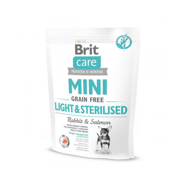 Сухой корм Brit Care GF Mini Light & Sterilised, для собак малых пород, 0.4 кг