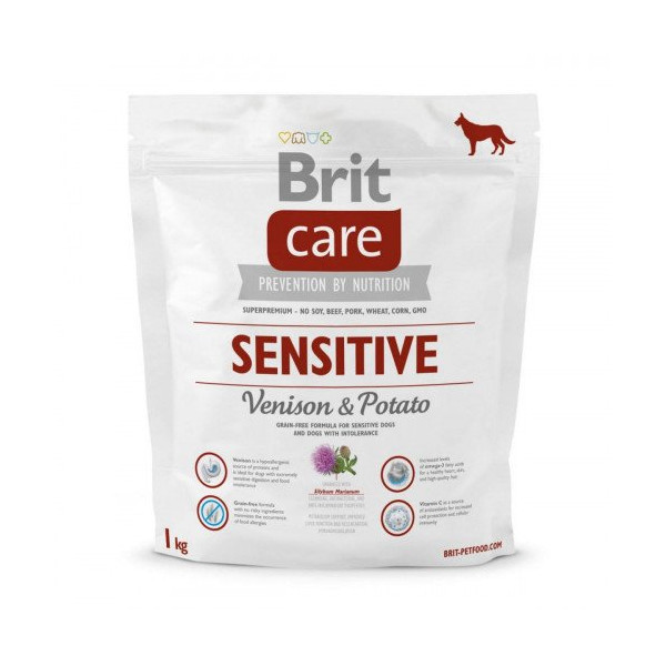 Сухой корм Brit Care Sensitive Venison & Potato, для собак, 1 кг