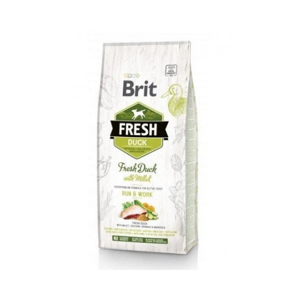 Сухой корм Brit Fresh Duck/Millet Active Run & Work, для собак, 12 кг