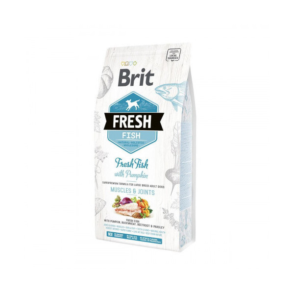 Сухой корм Brit Fresh Fish/Pumpkin Adult Large, для собак крупных пород, 12 кг