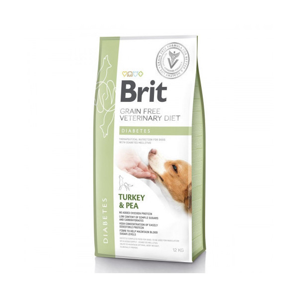 Сухой корм Brit GF VetDiets Dog Diabetes, при сахарном диабете, для собак, 12 кг